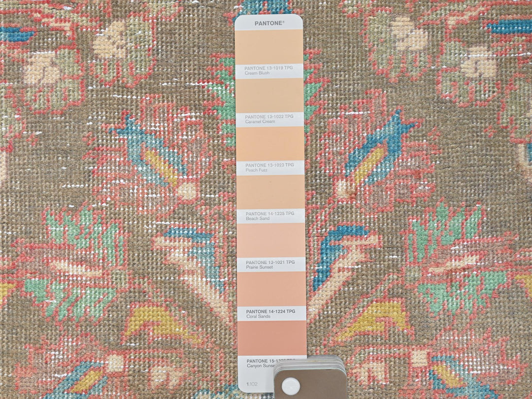 3'0" x 10'1" Vintage Hand Knotted Brown Wool Runner Oriental Rug - MOA10281896