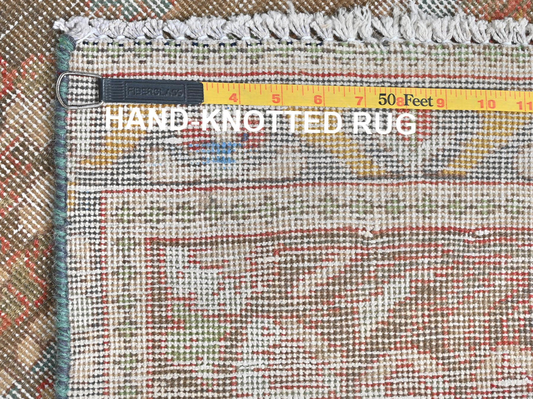 3'0" x 10'1" Vintage Hand Knotted Brown Wool Runner Oriental Rug - MOA10281896