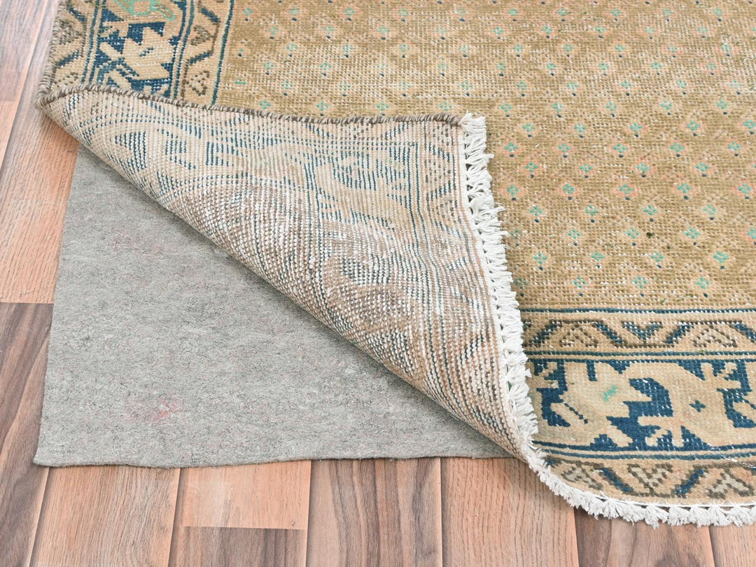3'3" x 9'9" Vintage Hand Knotted Brown Wool Runner Oriental Rug - MOA10281897