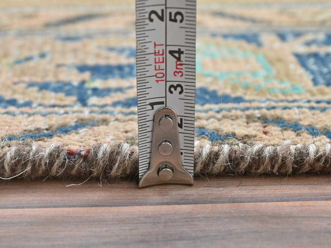 3'3" x 9'9" Vintage Hand Knotted Brown Wool Runner Oriental Rug - MOA10281897