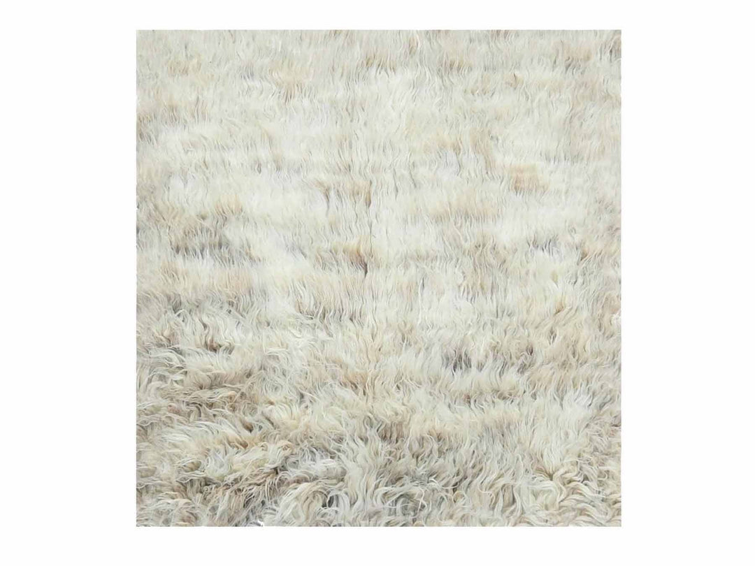 3'0" x 3'0" New Hand Knotted Beige Wool Square Oriental Rug - MOA10282021