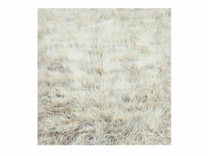 3'0" x 3'0" New Hand Knotted Beige Wool Square Oriental Rug - MOA10282021