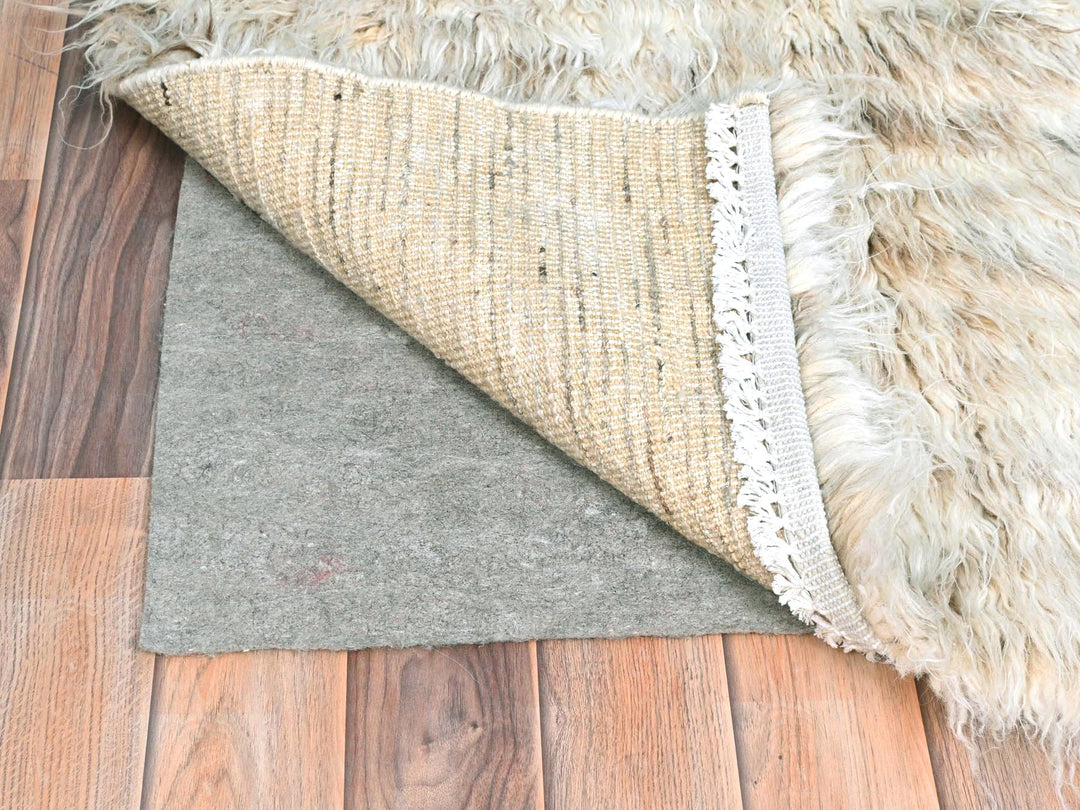3'0" x 3'0" New Hand Knotted Beige Wool Square Oriental Rug - MOA10282021