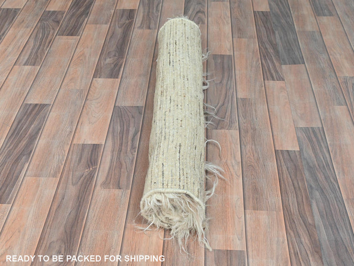 3'0" x 3'0" New Hand Knotted Beige Wool Square Oriental Rug - MOA10282021