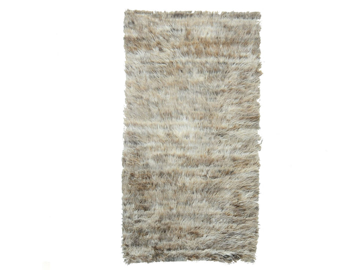 2'10" x 5'5" New Hand Knotted Beige Wool Rectangle Oriental Rug - MOA10282024