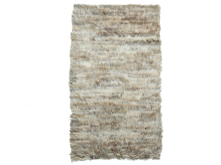 3'2" x 5'6" New Hand Knotted Beige Wool Rectangle Oriental Rug - MOA10282025