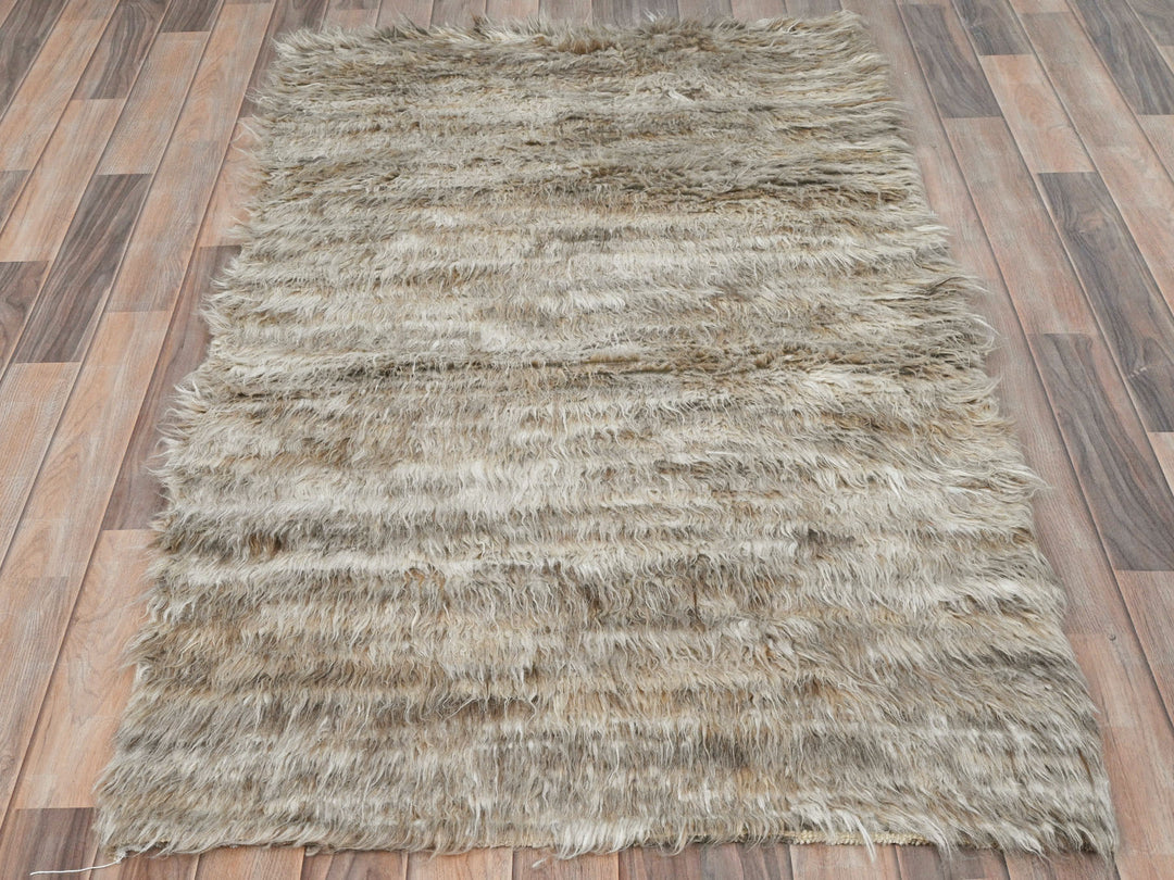3'2" x 5'6" New Hand Knotted Beige Wool Rectangle Oriental Rug - MOA10282025