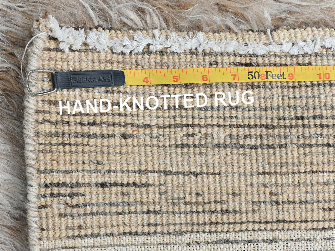 3'2" x 5'6" New Hand Knotted Beige Wool Rectangle Oriental Rug - MOA10282025