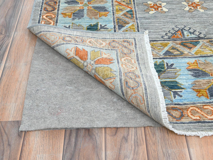 8'3" x 9'7" New Hand Knotted Grey Wool Rectangle Oriental Rug - MOA10282029