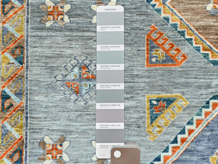 8'3" x 9'7" New Hand Knotted Grey Wool Rectangle Oriental Rug - MOA10282029