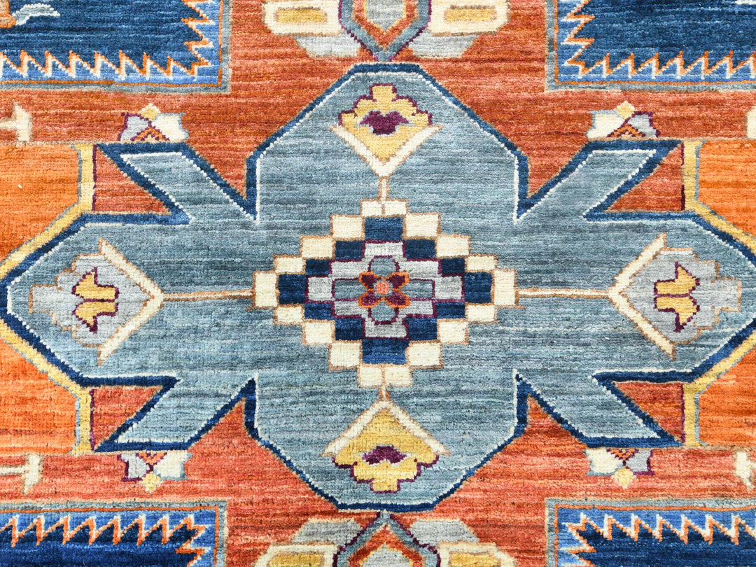 8'4" x 9'7" New Hand Knotted Blue Wool Rectangle Oriental Rug - MOA10282030