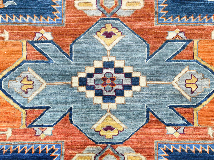 8'4" x 9'7" New Hand Knotted Blue Wool Rectangle Oriental Rug - MOA10282030