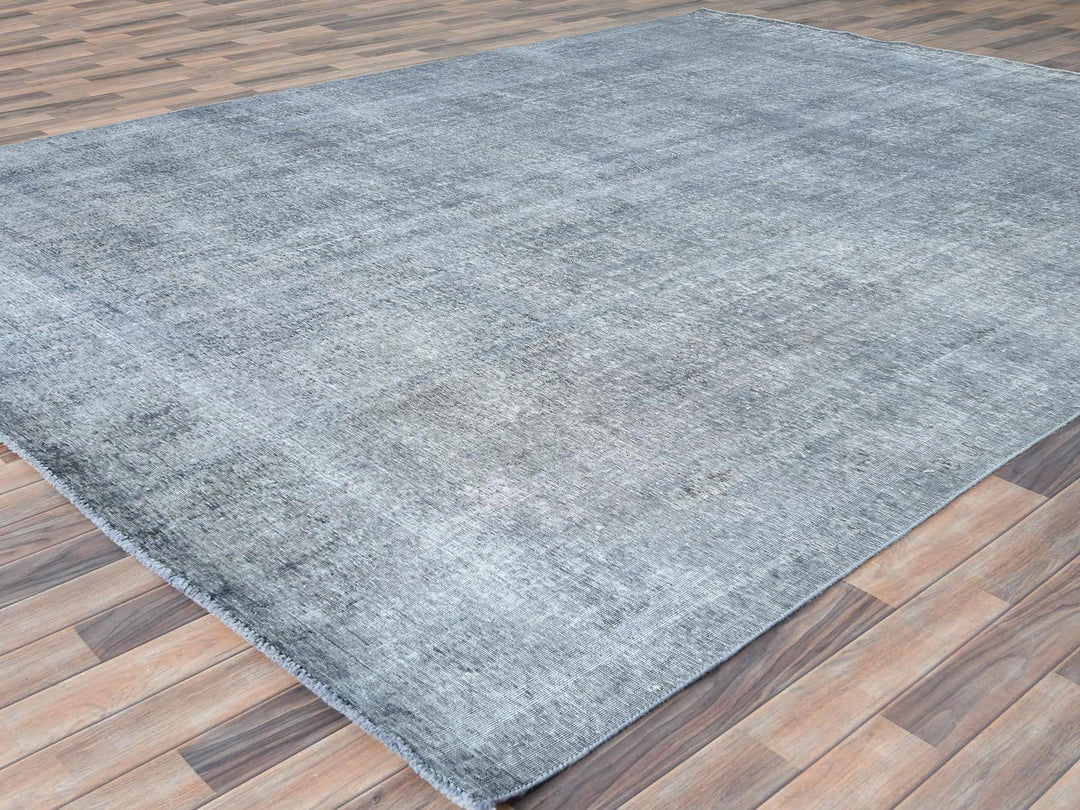9'5" x 12'2" Vintage Hand Knotted Grey Wool Rectangle Oriental Rug - MOA10282097