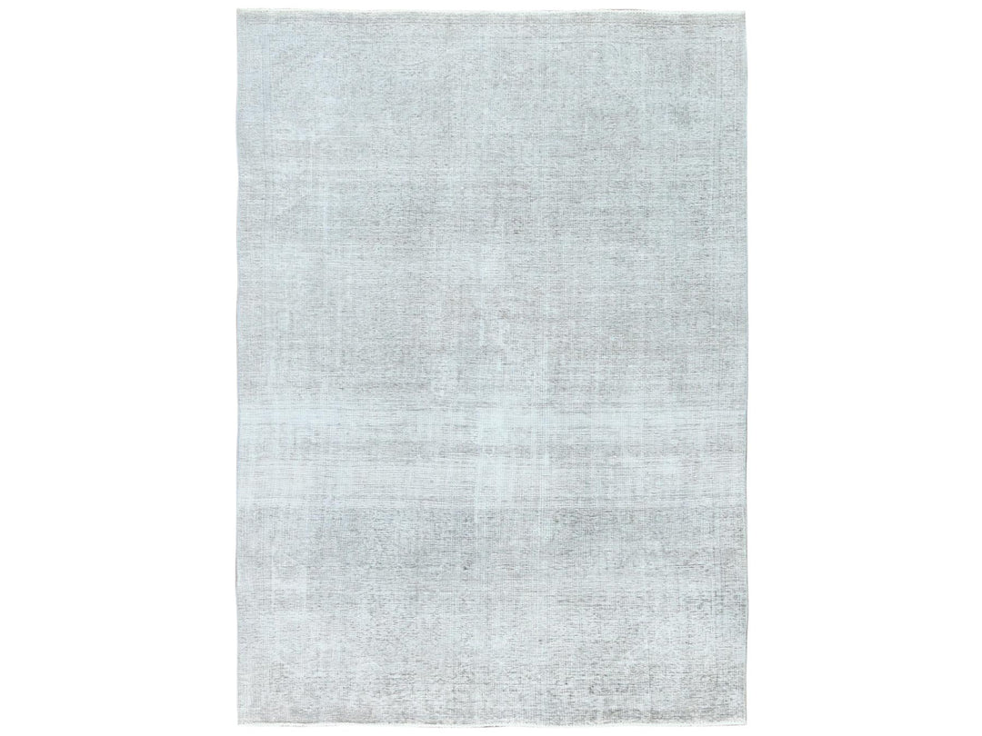 7'0" x 10'2" Vintage Hand Knotted Grey Wool Rectangle Oriental Rug - MOA10282105