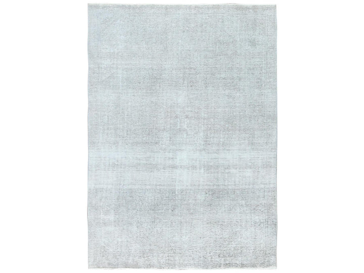 7'0" x 10'2" Vintage Hand Knotted Grey Wool Rectangle Oriental Rug - MOA10282105