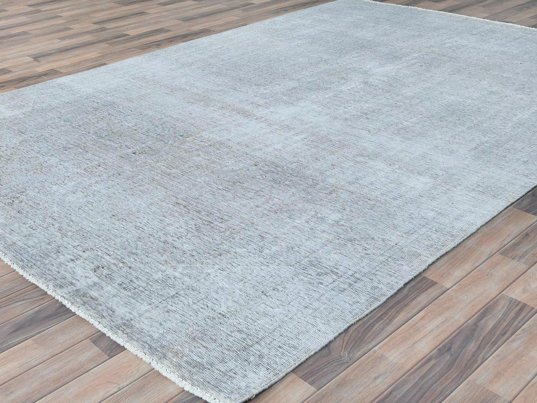 7'0" x 10'2" Vintage Hand Knotted Grey Wool Rectangle Oriental Rug - MOA10282105
