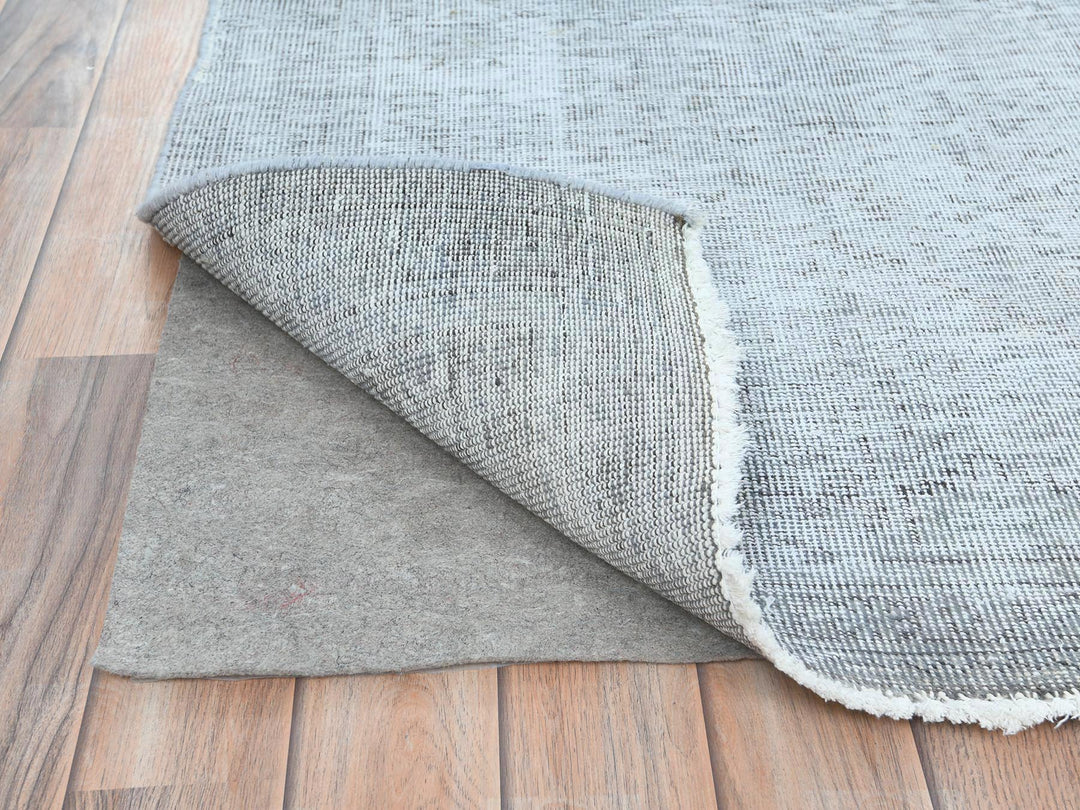 7'0" x 10'2" Vintage Hand Knotted Grey Wool Rectangle Oriental Rug - MOA10282105