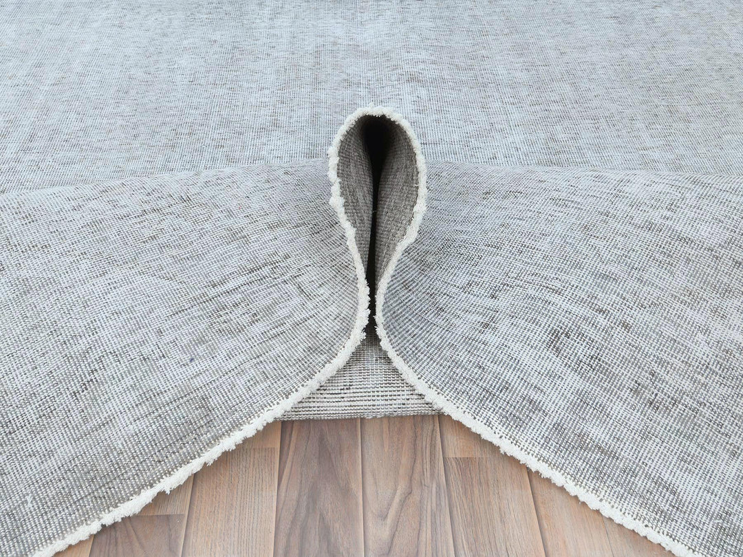 7'0" x 10'2" Vintage Hand Knotted Grey Wool Rectangle Oriental Rug - MOA10282105