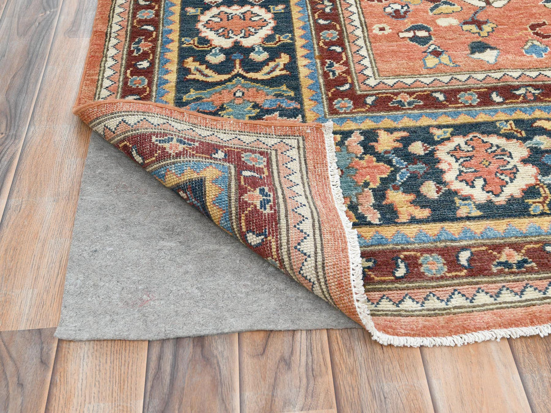 9'0" x 11'10" New Hand Knotted Blue Wool Rectangle Oriental Rug - MOA10282142