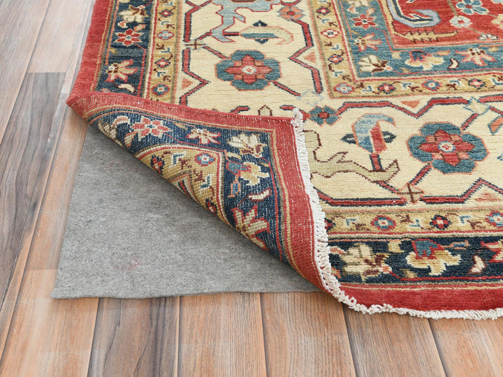 9'0" x 12'0" New Hand Knotted Red Wool Rectangle Oriental Rug - MOA10282151