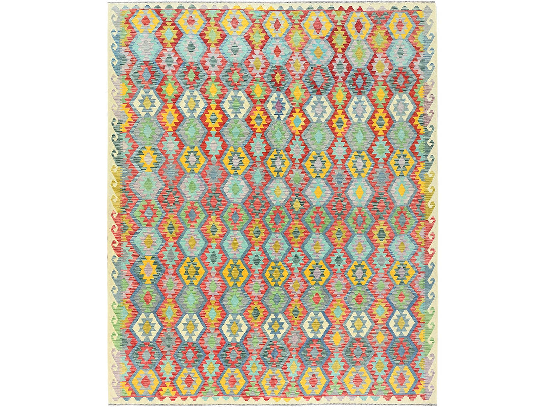 10'1" x 13'1" New Hand Woven Multicolored Wool Rectangle Oriental Rug - MOA10282247