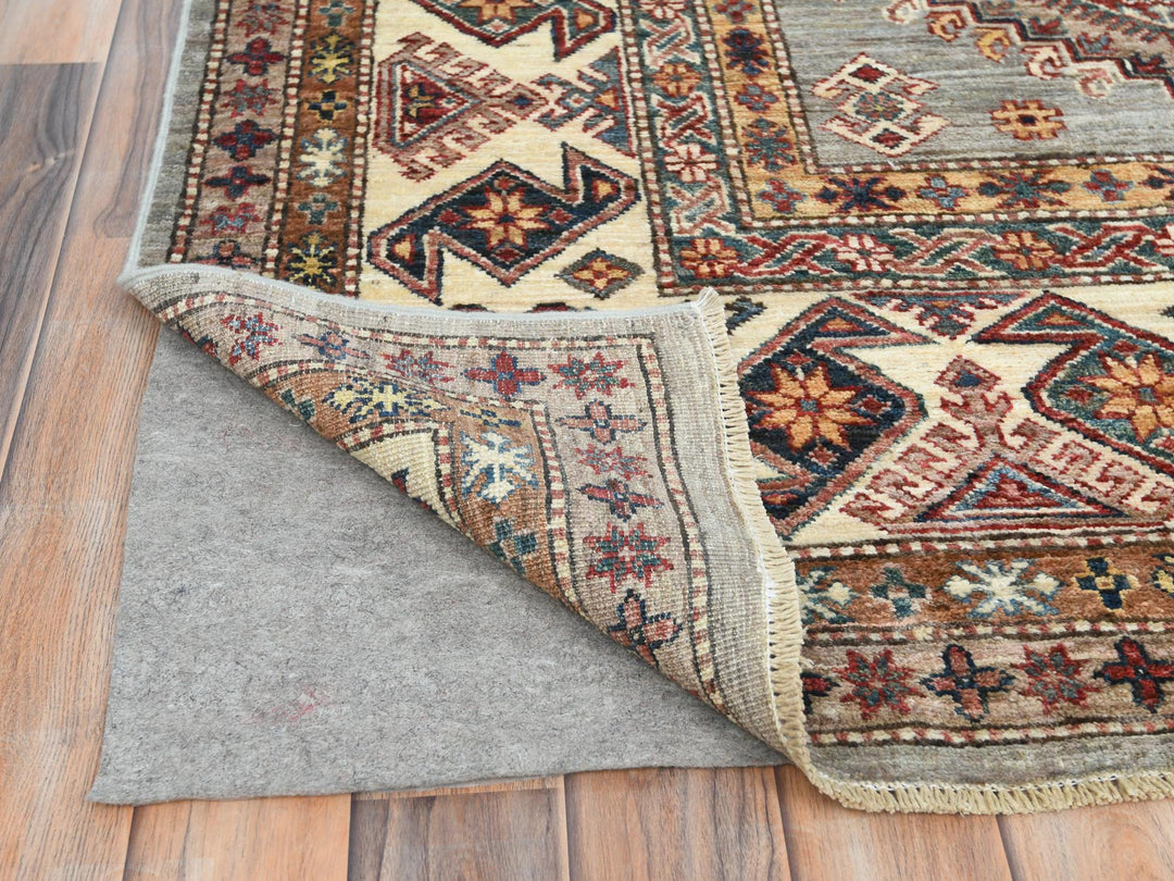 9'0" x 12'4" New Hand Knotted Grey Wool Rectangle Oriental Rug - MOA10282313