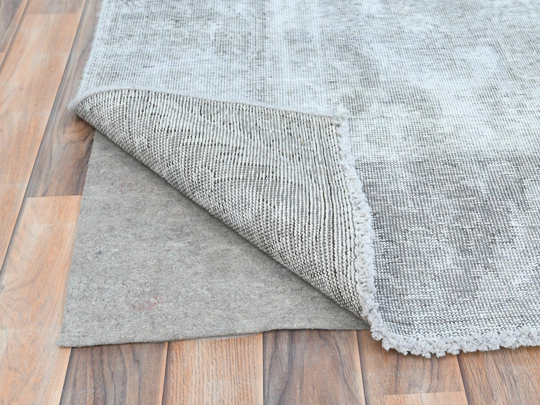 8'10" x 11'11" Vintage Hand Knotted Grey Wool Rectangle Oriental Rug - MOA10282339