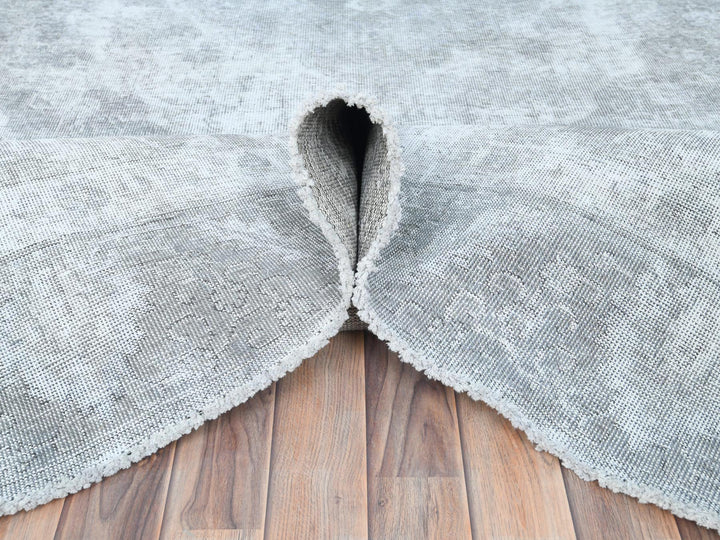 8'10" x 11'11" Vintage Hand Knotted Grey Wool Rectangle Oriental Rug - MOA10282339