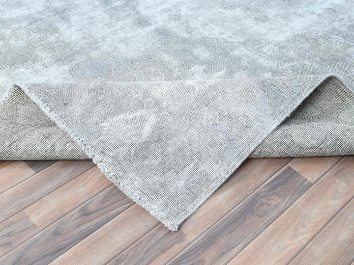 8'10" x 11'11" Vintage Hand Knotted Grey Wool Rectangle Oriental Rug - MOA10282339