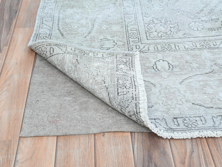 9'4" x 12'3" Vintage Hand Knotted Grey Wool Rectangle Oriental Rug - MOA10282340