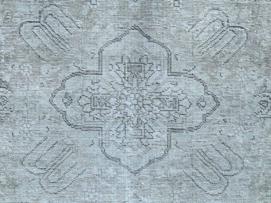 9'4" x 12'3" Vintage Hand Knotted Grey Wool Rectangle Oriental Rug - MOA10282340