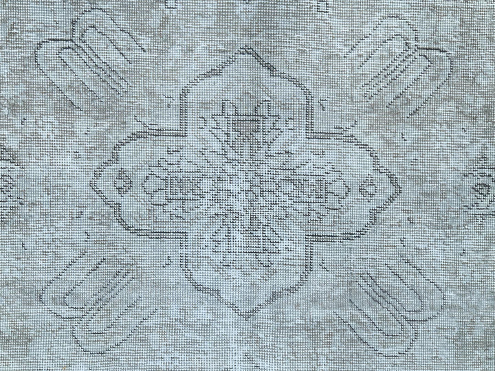 9'4" x 12'3" Vintage Hand Knotted Grey Wool Rectangle Oriental Rug - MOA10282340