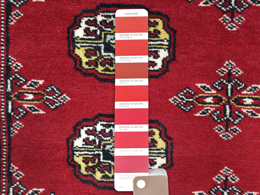 4'2" x 6'6" New Hand Knotted Red Wool Rectangle Oriental Rug - MOA10282415