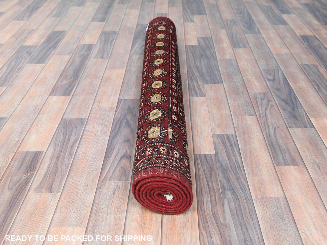 4'2" x 6'6" New Hand Knotted Red Wool Rectangle Oriental Rug - MOA10282415