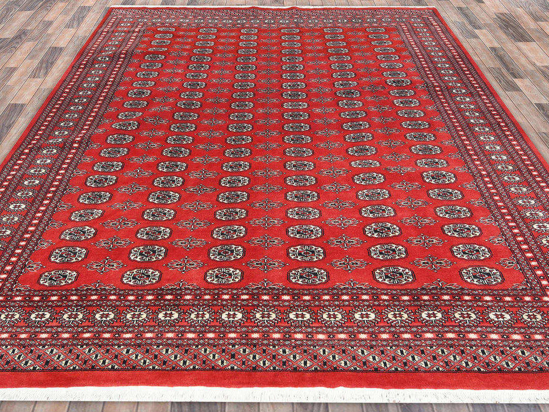 8'1" x 9'9" New Hand Knotted Red Wool Rectangle Oriental Rug - MOA10282434