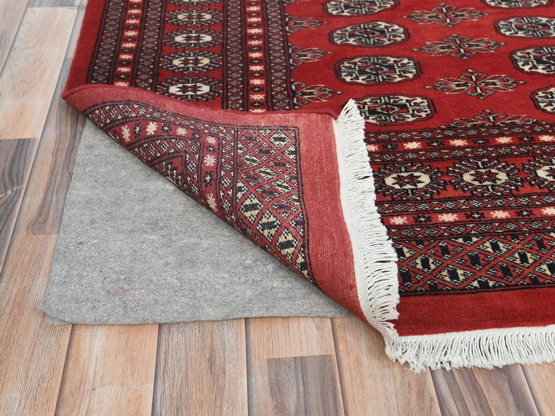 8'1" x 9'9" New Hand Knotted Red Wool Rectangle Oriental Rug - MOA10282434