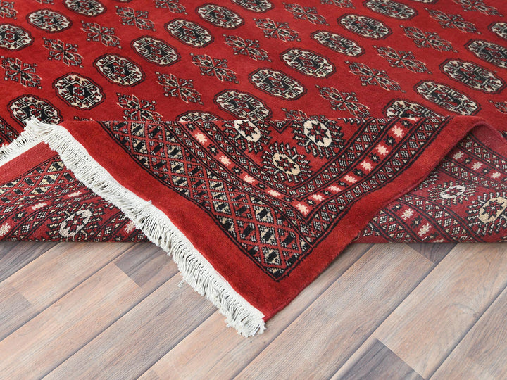 8'1" x 9'9" New Hand Knotted Red Wool Rectangle Oriental Rug - MOA10282434