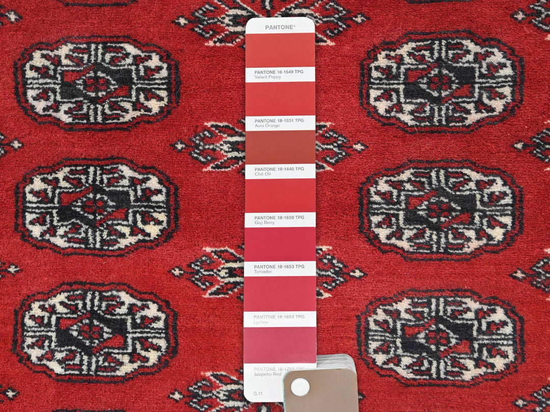 8'1" x 9'9" New Hand Knotted Red Wool Rectangle Oriental Rug - MOA10282434