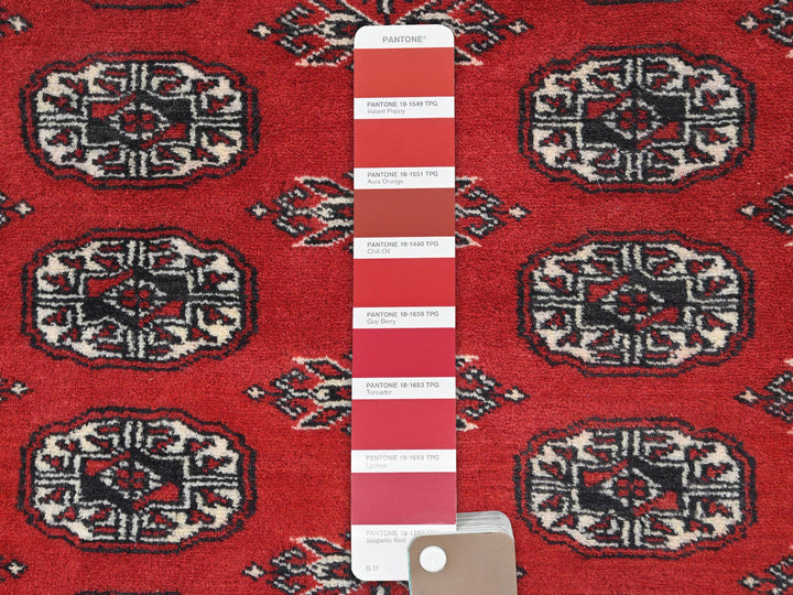 8'1" x 9'9" New Hand Knotted Red Wool Rectangle Oriental Rug - MOA10282434