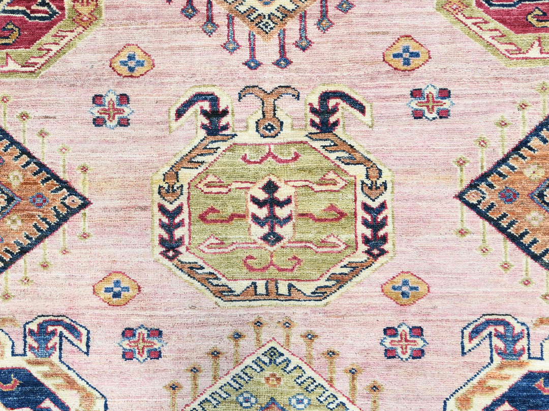 8'9" x 11'9" New Hand Knotted Pink Wool Rectangle Oriental Rug - MOA10282439