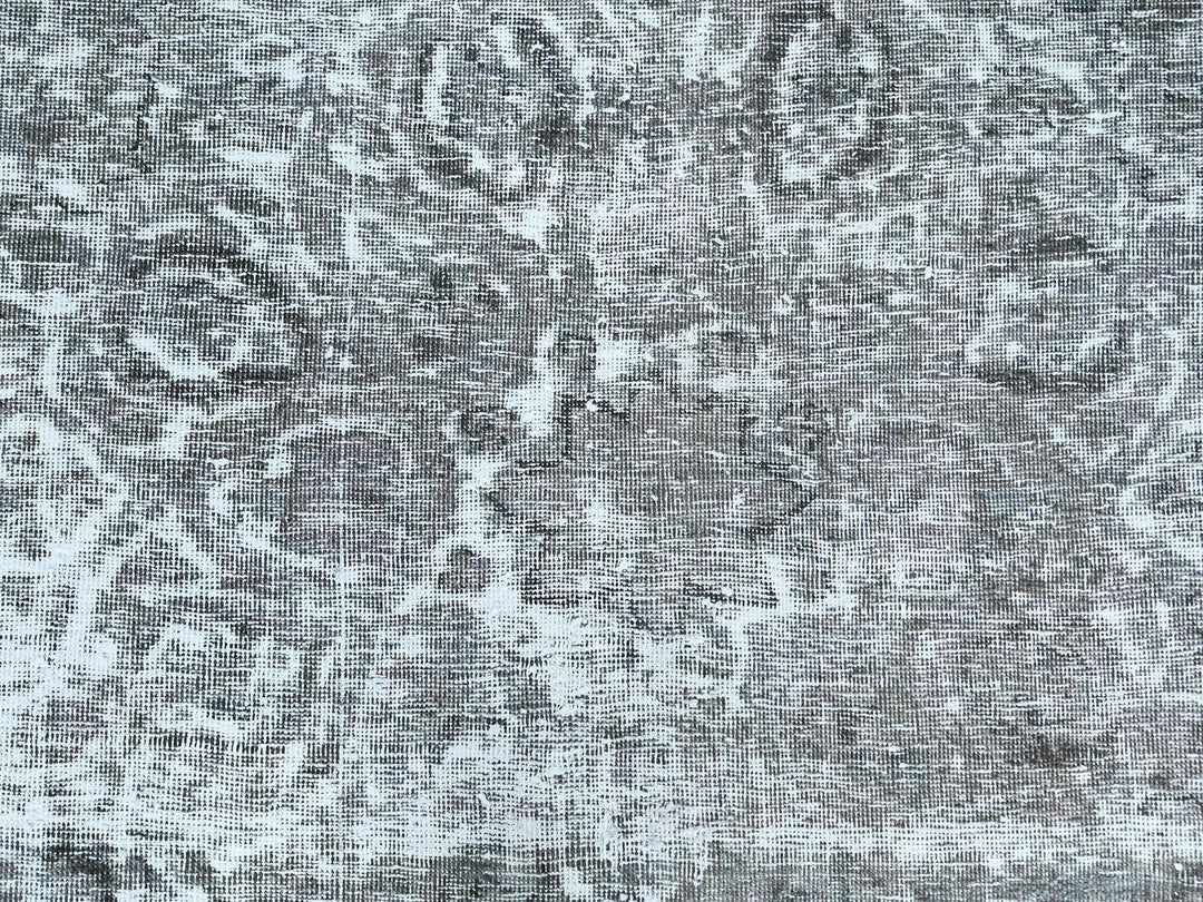 9'3" x 12'0" Vintage Hand Knotted Grey Wool Rectangle Oriental Rug - MOA10282544