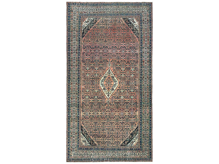 11'2" x 21'2" Vintage Hand Knotted Orange Wool Runner Oriental Rug - MOA10282548