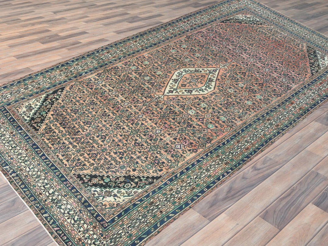 11'2" x 21'2" Vintage Hand Knotted Orange Wool Runner Oriental Rug - MOA10282548