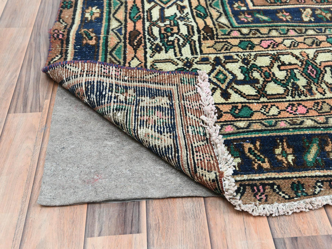 11'2" x 21'2" Vintage Hand Knotted Orange Wool Runner Oriental Rug - MOA10282548