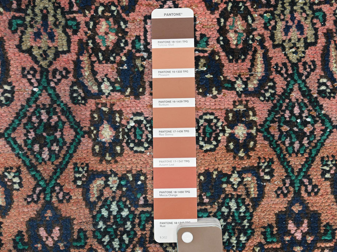 11'2" x 21'2" Vintage Hand Knotted Orange Wool Runner Oriental Rug - MOA10282548