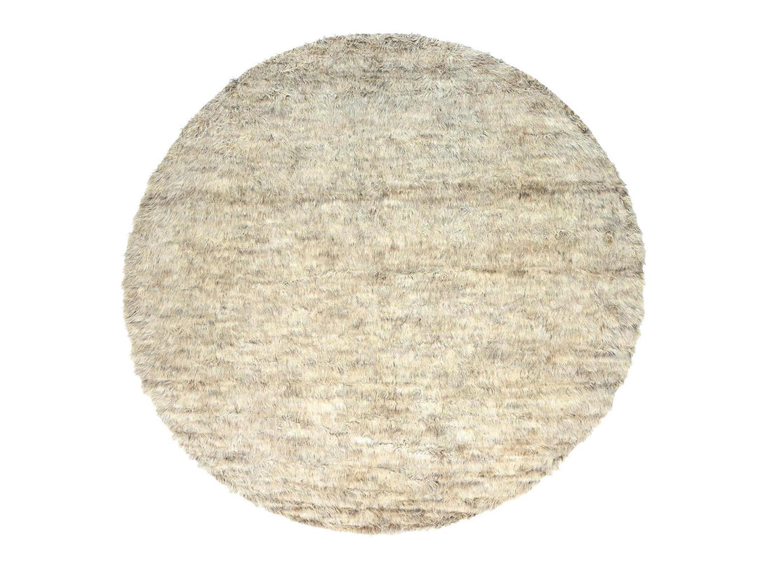 13'6" x 13'5" New Hand Knotted Beige Wool Round Oriental Rug - MOA10282563
