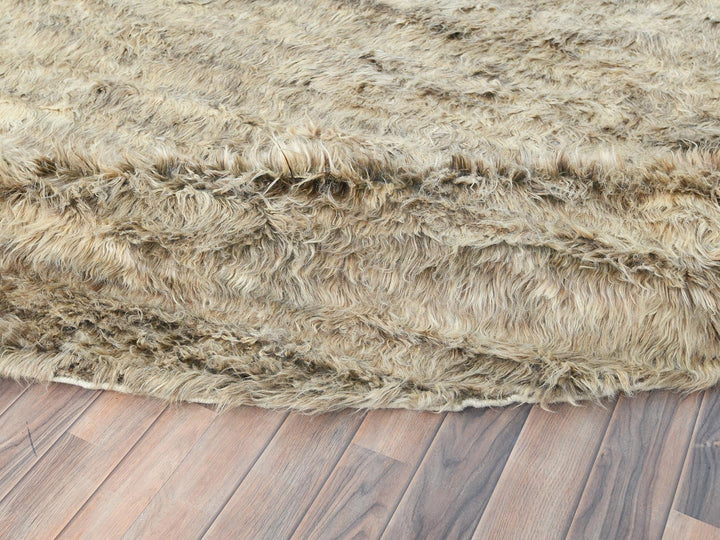 13'6" x 13'5" New Hand Knotted Beige Wool Round Oriental Rug - MOA10282563