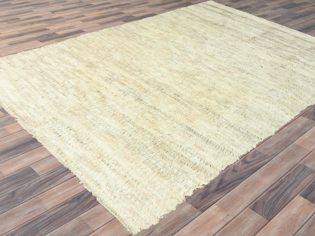 10'1" x 14'1" New Hand Knotted Beige Wool Rectangle Oriental Rug - MOA10282565