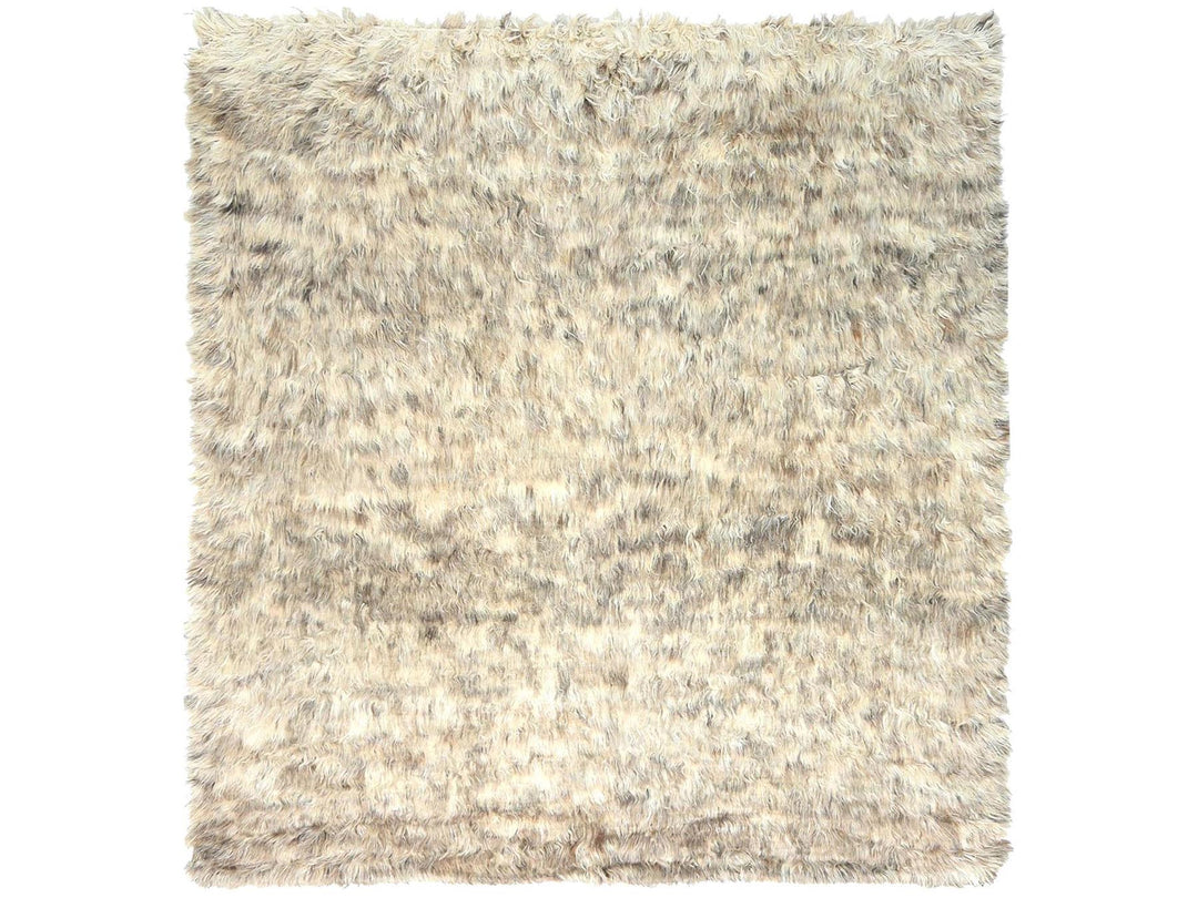 9'0" x 9'0" New Hand Knotted Beige Wool Square Oriental Rug - MOA10282566