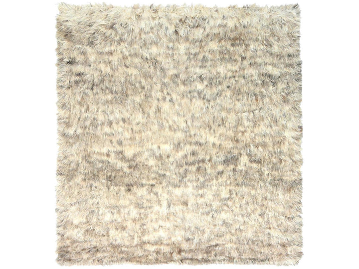 9'0" x 9'0" New Hand Knotted Beige Wool Square Oriental Rug - MOA10282566